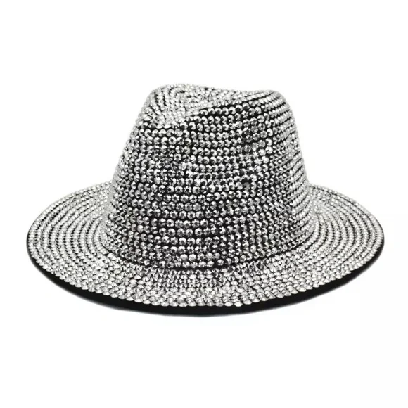 Rhinestone fedora Jazz Hats Cowboy Hat For Women And Men Double-sided Color Rhinestone fedora Jazz Hats Cowboy Hat For Women And Men  main image 2